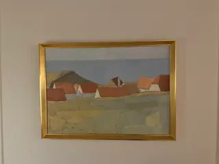 Maleri af John Laursen med Lønstrup By