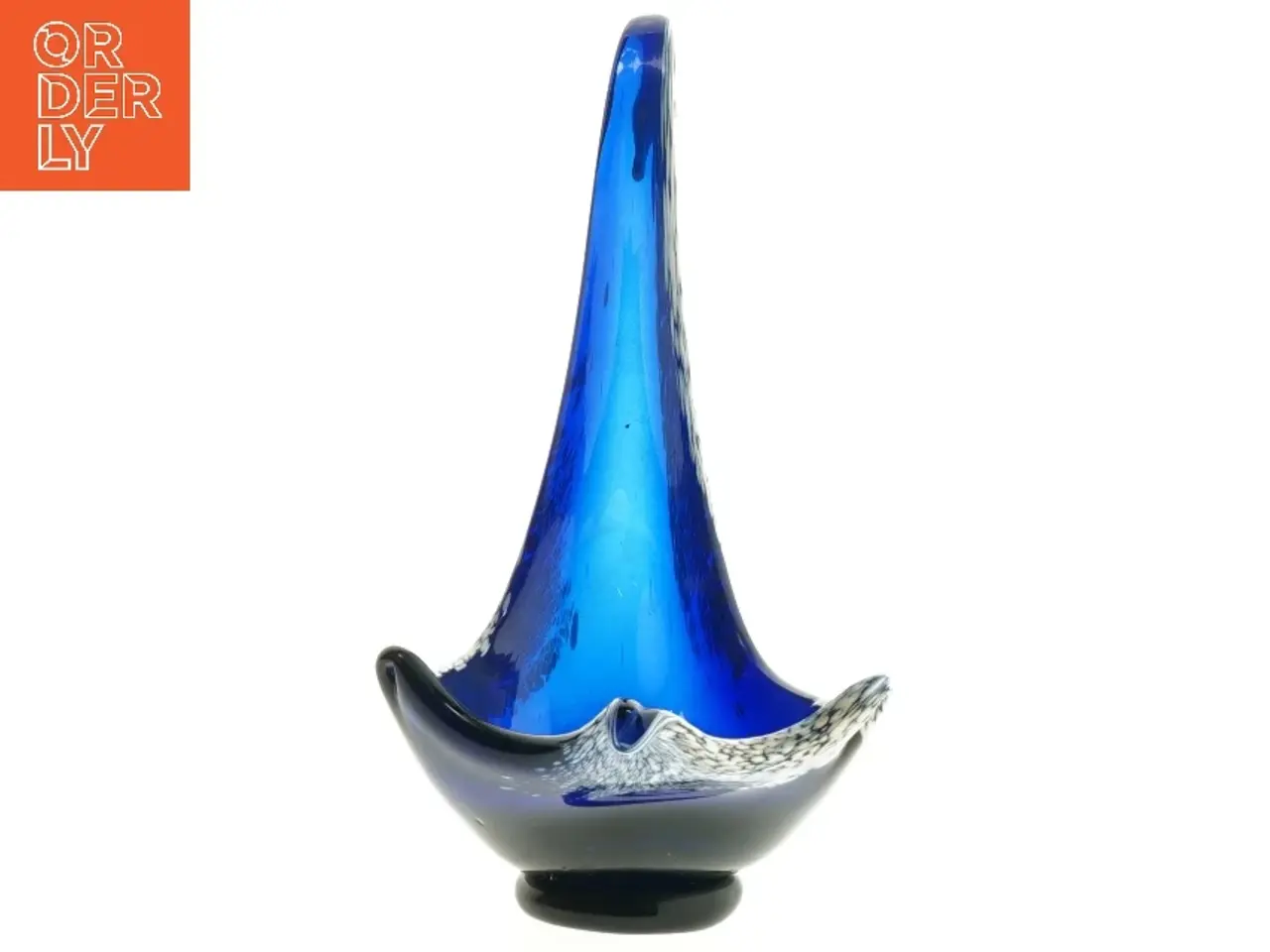 Billede 2 - Blåt glas kunstobjekt (str. 17x25 cm)
