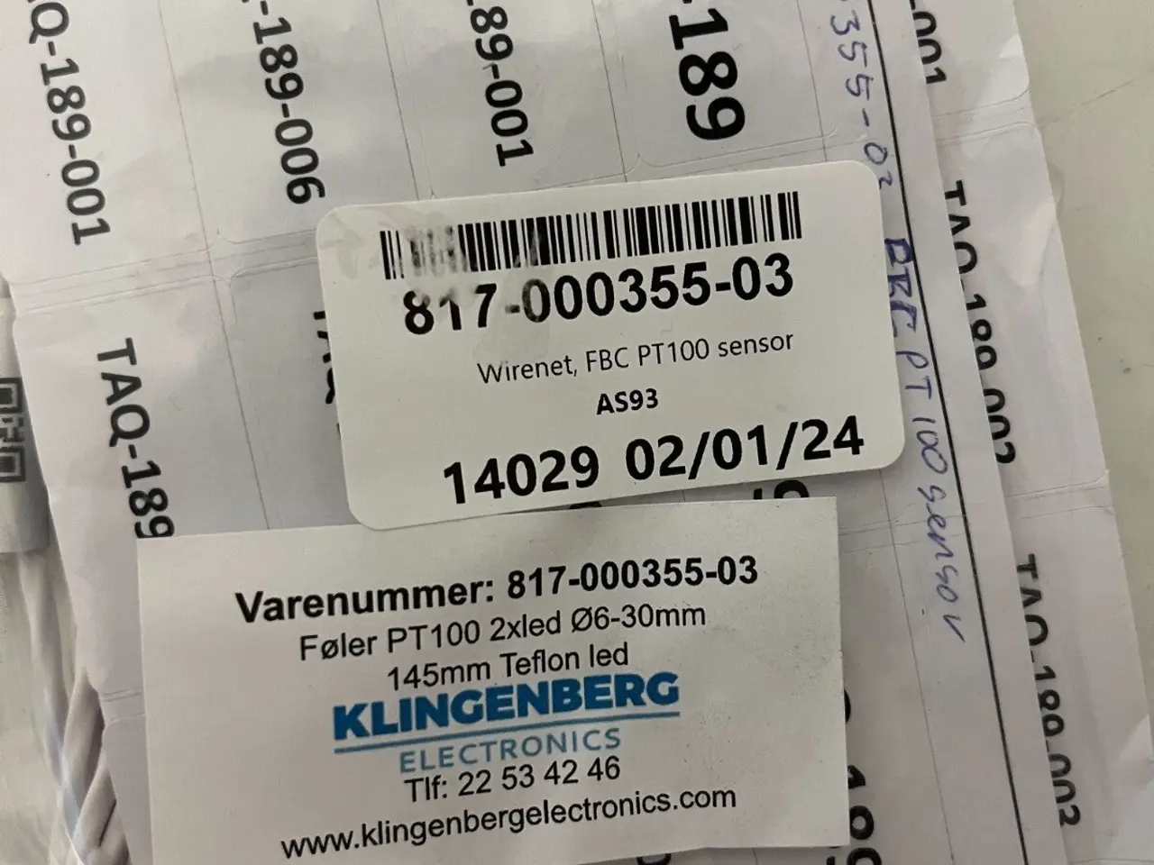 Billede 2 - parti of 10x Klingenberg PT100 Sensors 2xLed 145mm