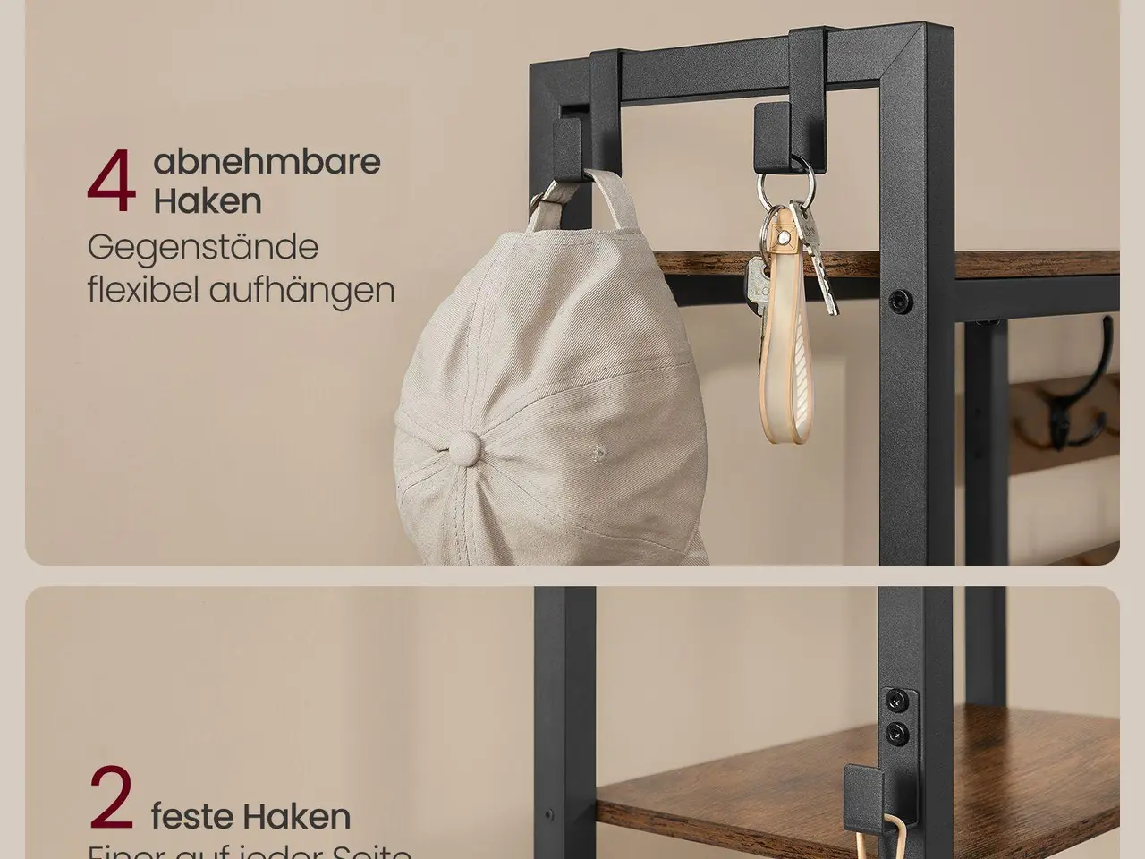 Billede 7 - Entrégarderobe med bænk og skoopbevaring - 40 x 120 x 190 cm