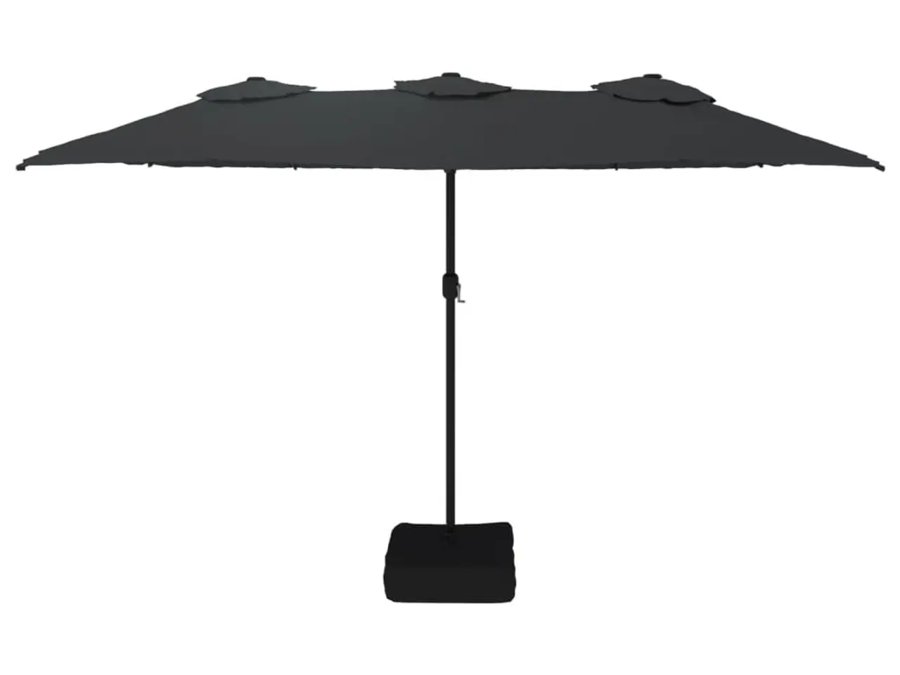 Billede 3 - Parasol m. dobbelt parasoldug 449x265 cm sort