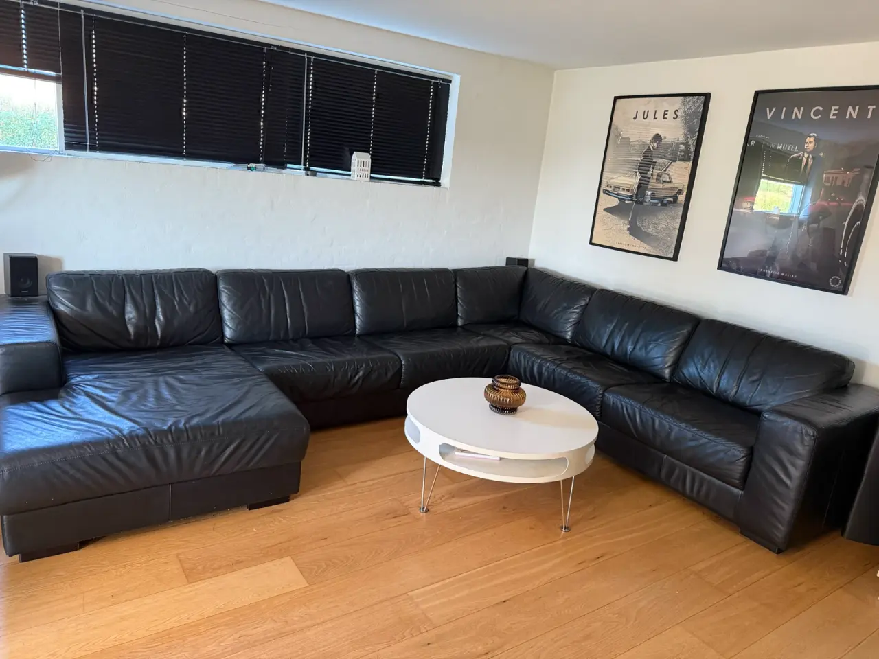 Billede 1 - Sort u-sofa med venstrevendt chaiselong