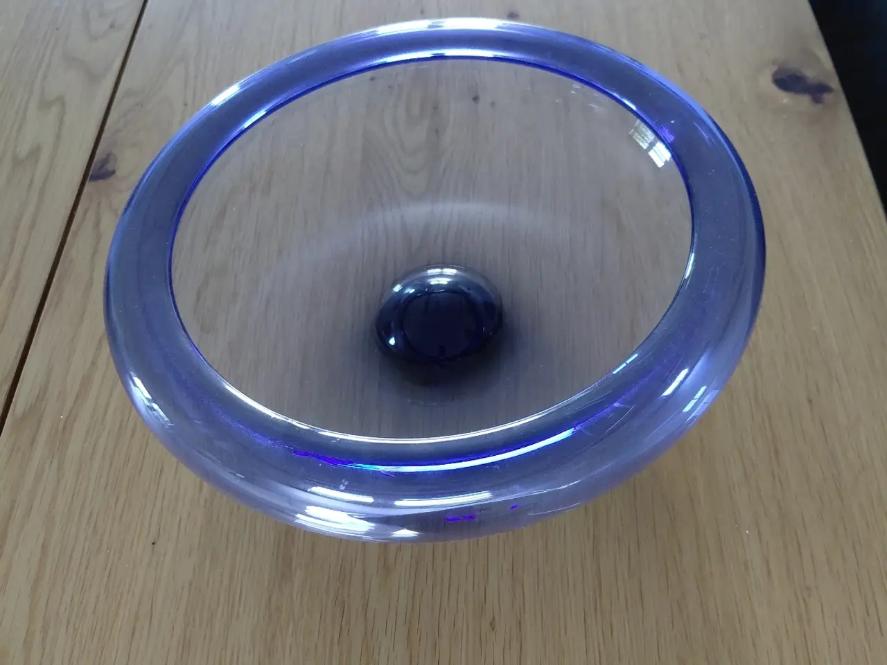 Billede 1 - Holmegaard bord fad i blå glas.