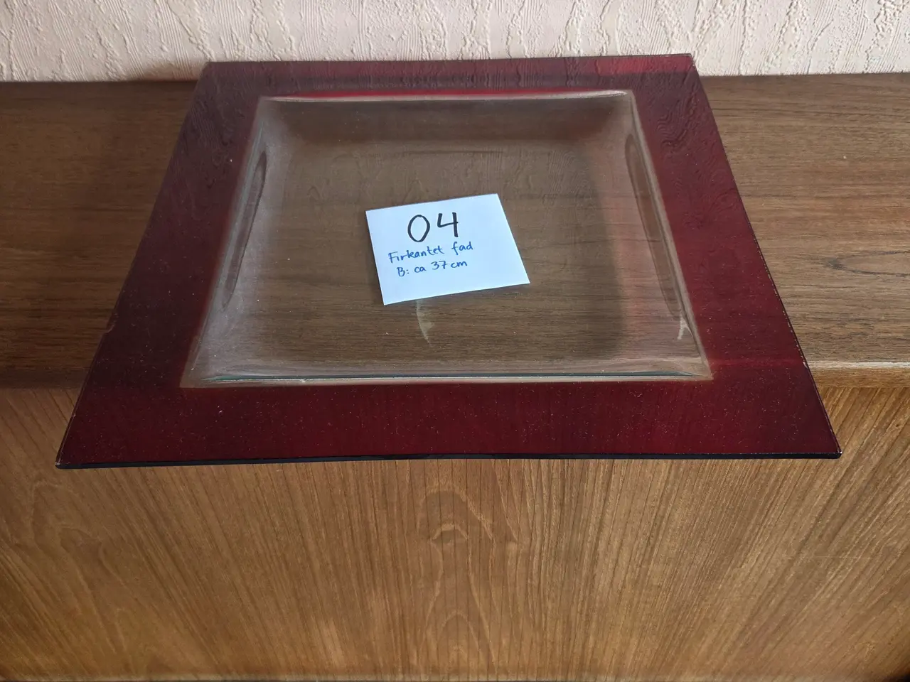 Billede 1 - Firkantet fad, ca. 37 cm.