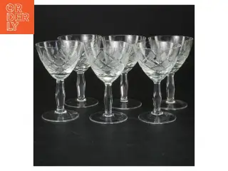 Sæt af 6 krystalglas (str. 6 styk, 10 cm)fra Wien antik