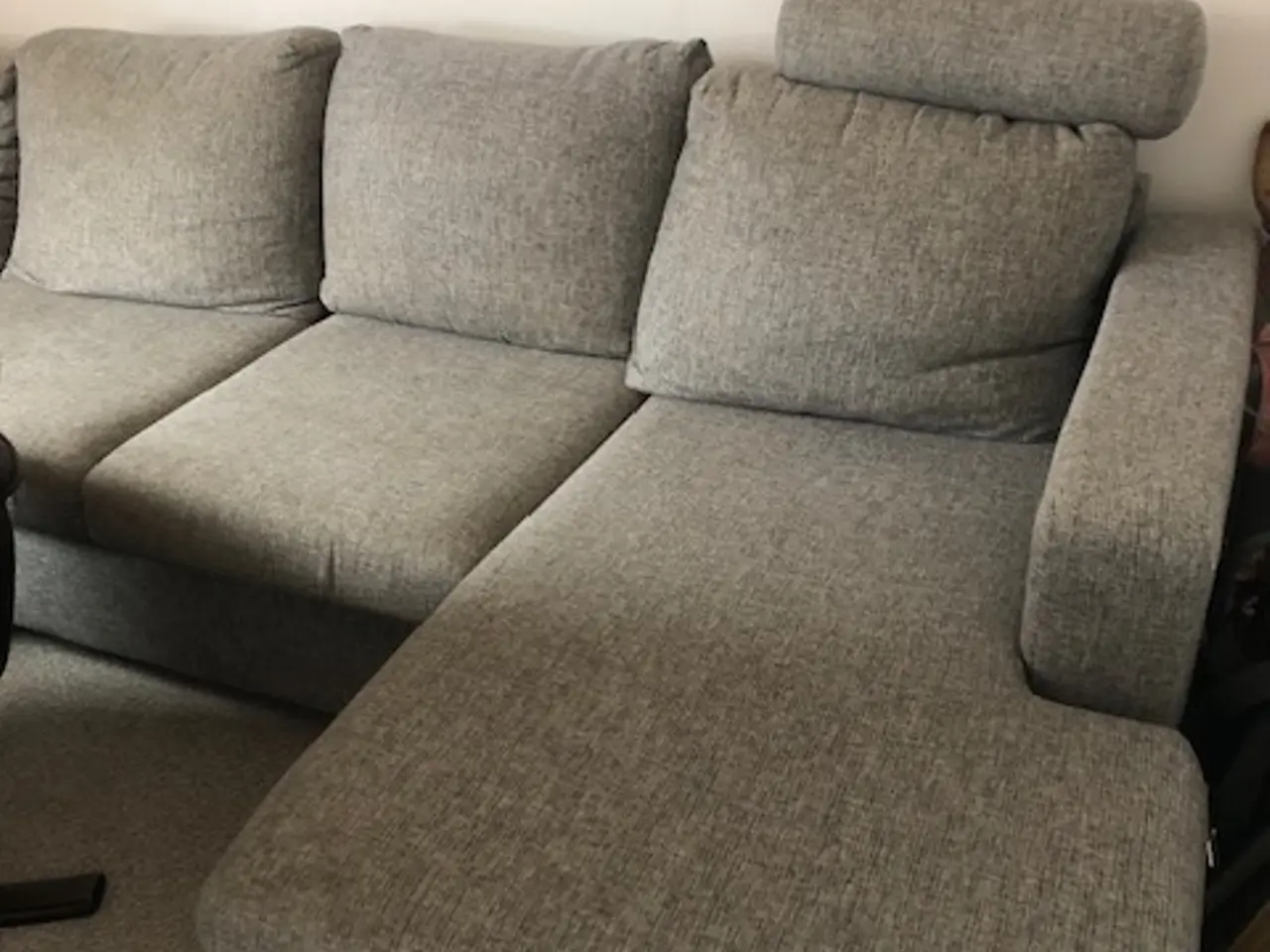 Billede 1 - Grå hjørnesofa med chaiselong