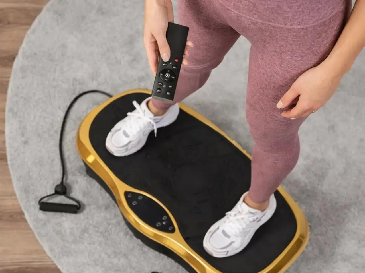 Billede 8 - Extralink Moonwalk Spin Move vibrationsplatform til fitness 200 W - guld