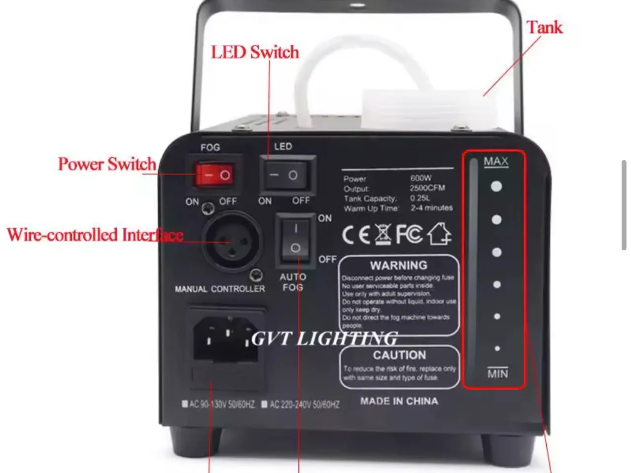 Billede 7 - Røgmaskine med 18 LED, Laser og 5L væske