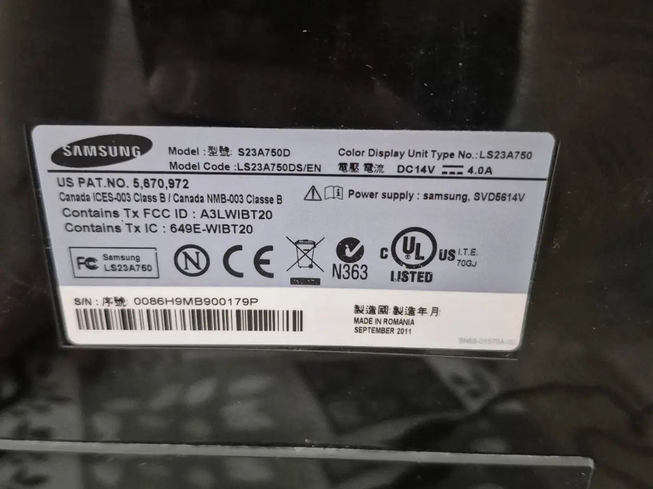 Billede 5 - Samsung S23A750D Skærm 120 hz