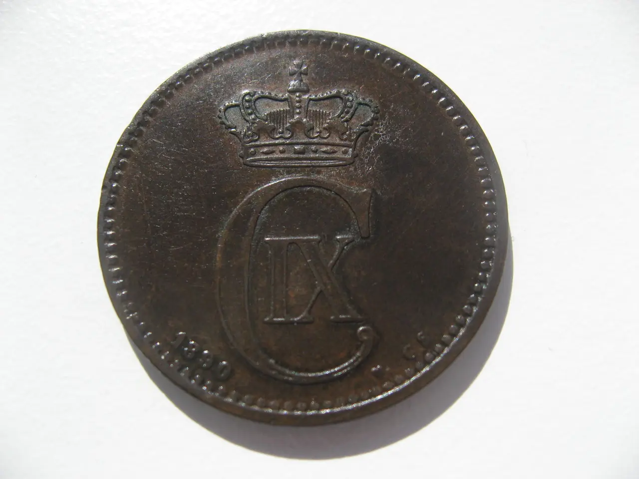 Billede 1 - Flot delfin 5 øre 1890. Den svære