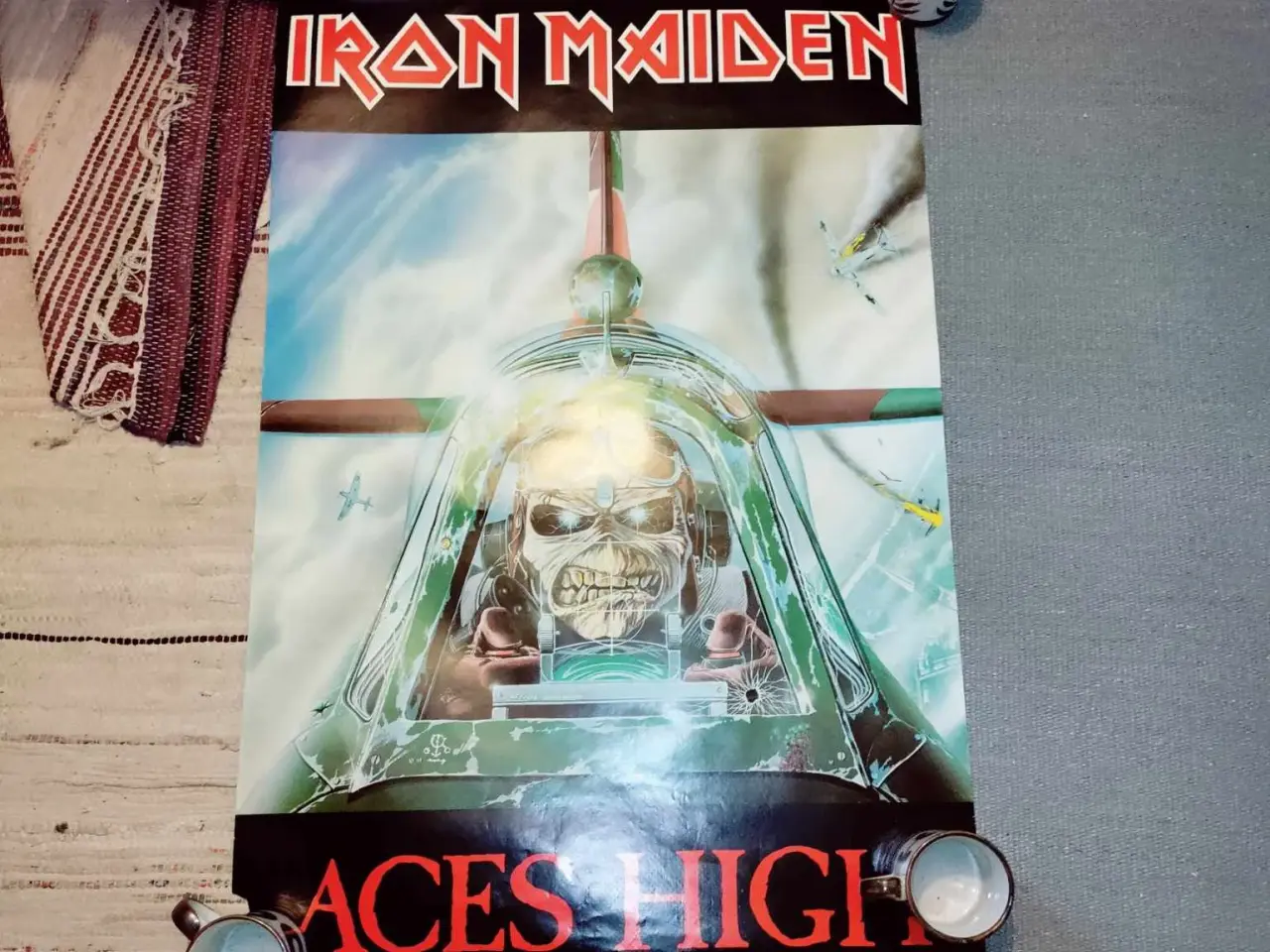 Billede 1 - ed retro plakat fra 1985 med iron maiden aces high