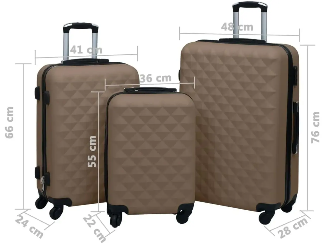 Billede 8 - Kuffertsæt 3 stk. hardcase i ABS - brun