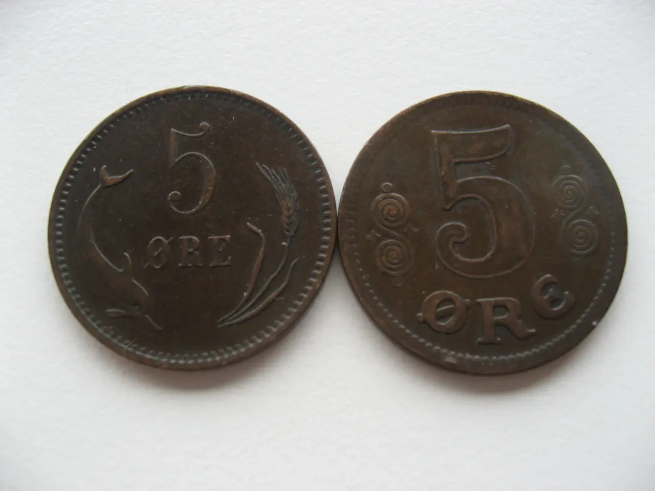 Billede 2 - Flotte bronze 5 ører 1874 & 1917, Samlet pris