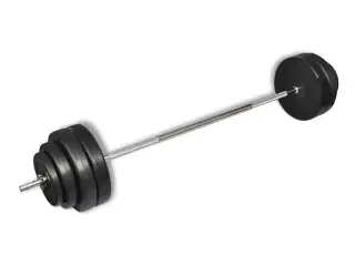 Vægtstang med vægtskiver 60 kg