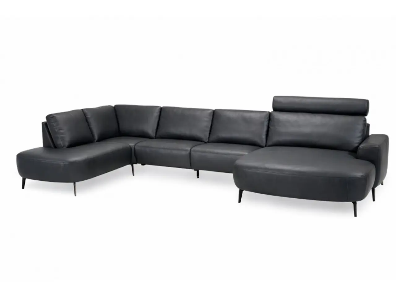 Billede 3 - Hjort Knudsen Lolland læder U-sofa Højrevendt