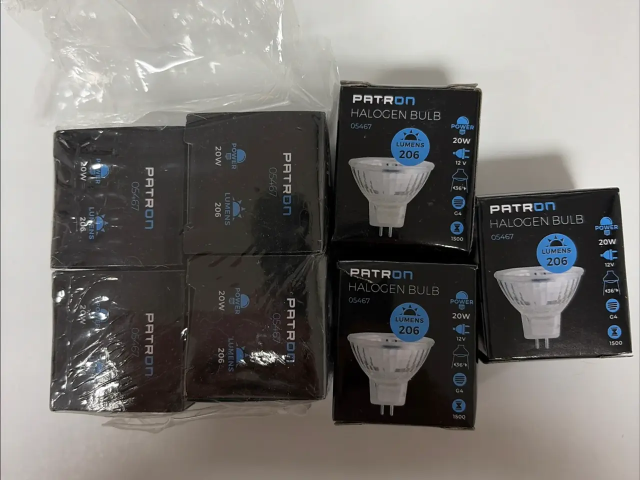 Billede 1 - 7 stk. PATRON halogenspot G4 – 12V / 20W – Ubrugte