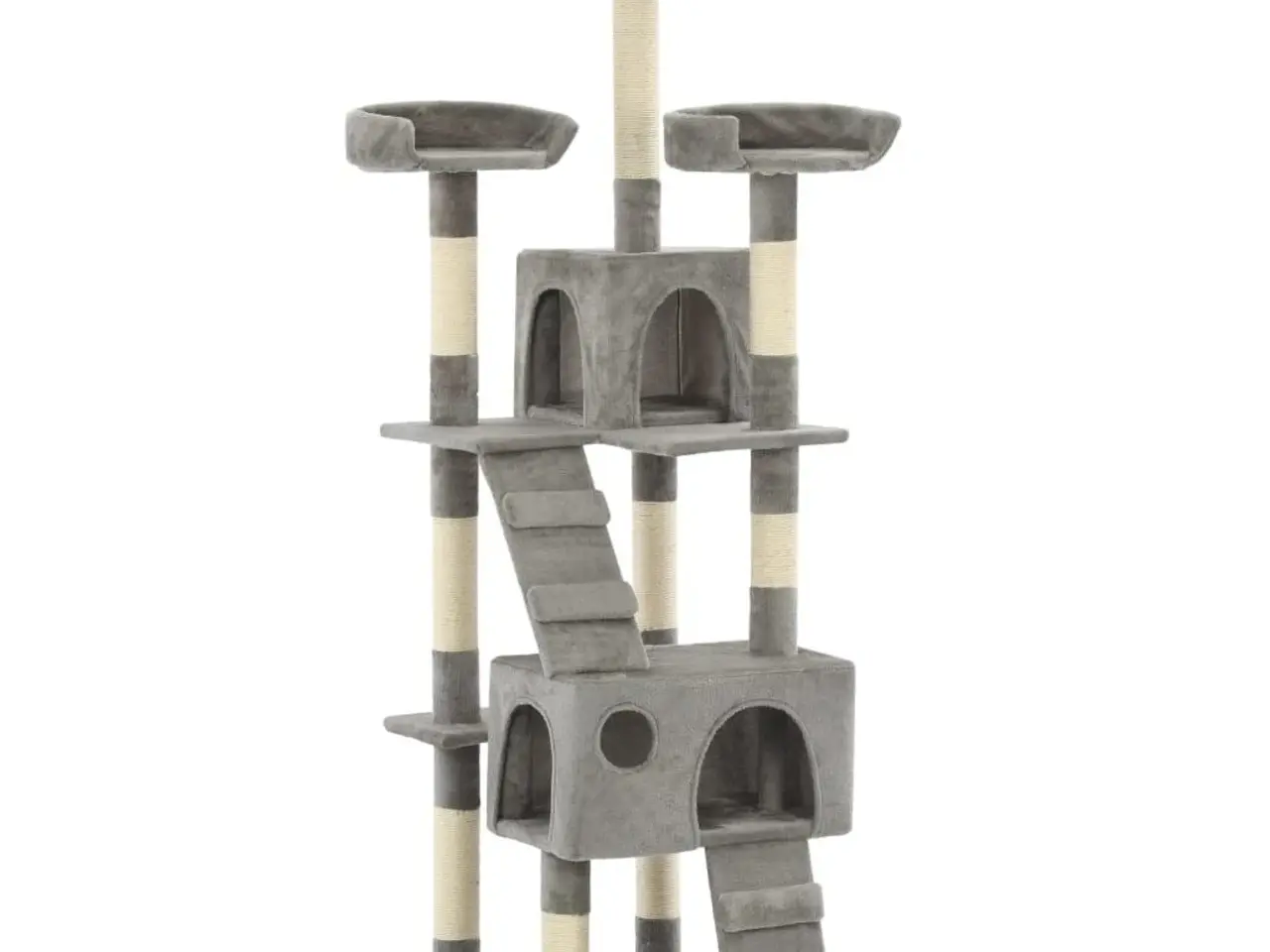 Billede 1 - Kradsetræ til katte med sisal-kradsestolper 170 cm - grå