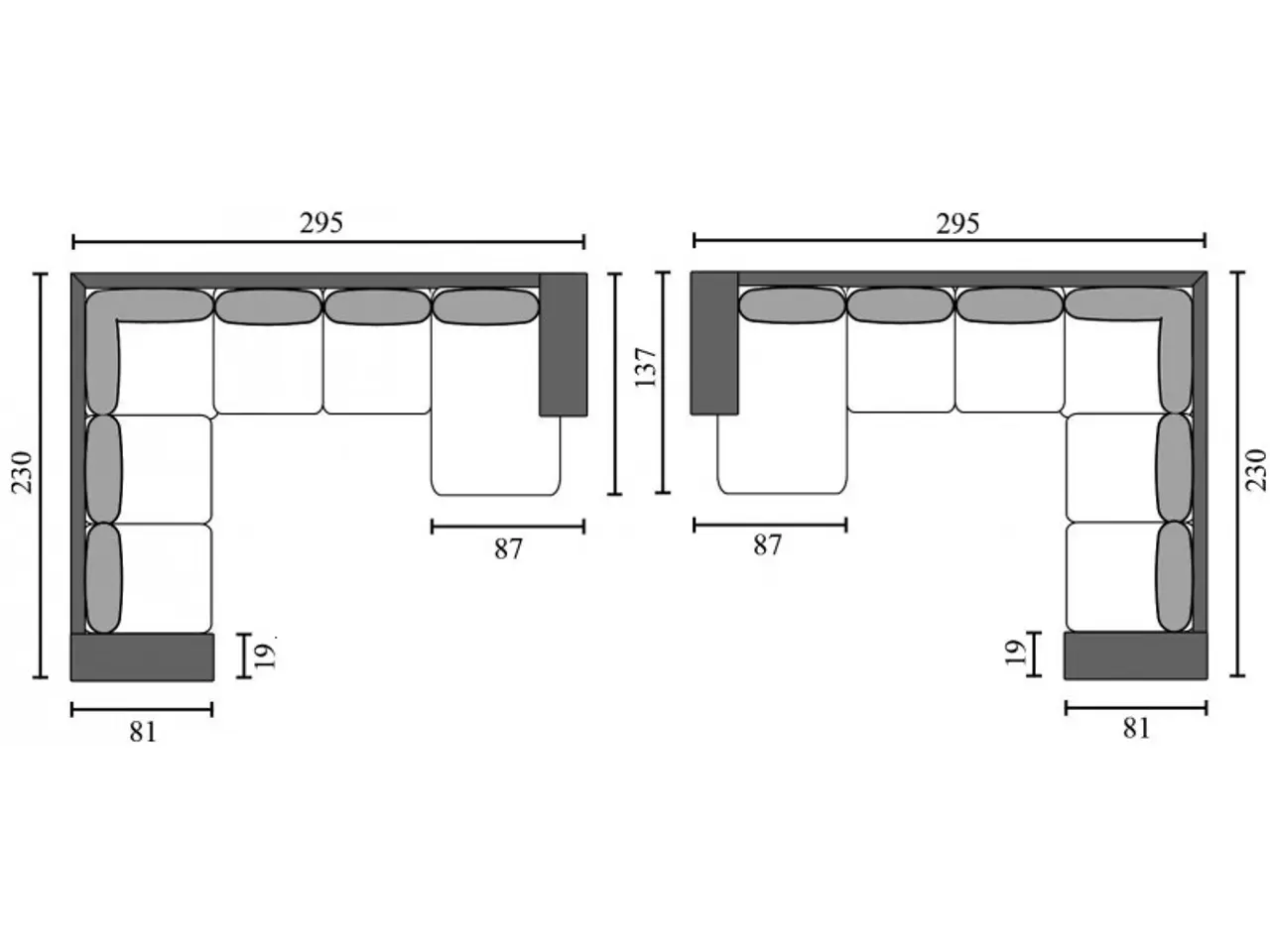 Billede 4 - Pan vendbar U-sofa Blå stof