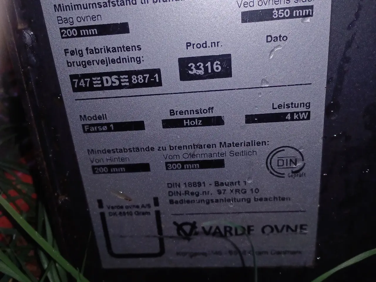 Billede 2 - Varde ovn model Farsø 3,5KW.
