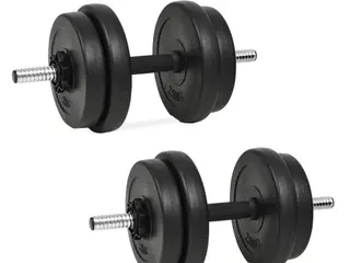Håndvægtssæt med skiver 40 kg - justerbare håndvægte, sort