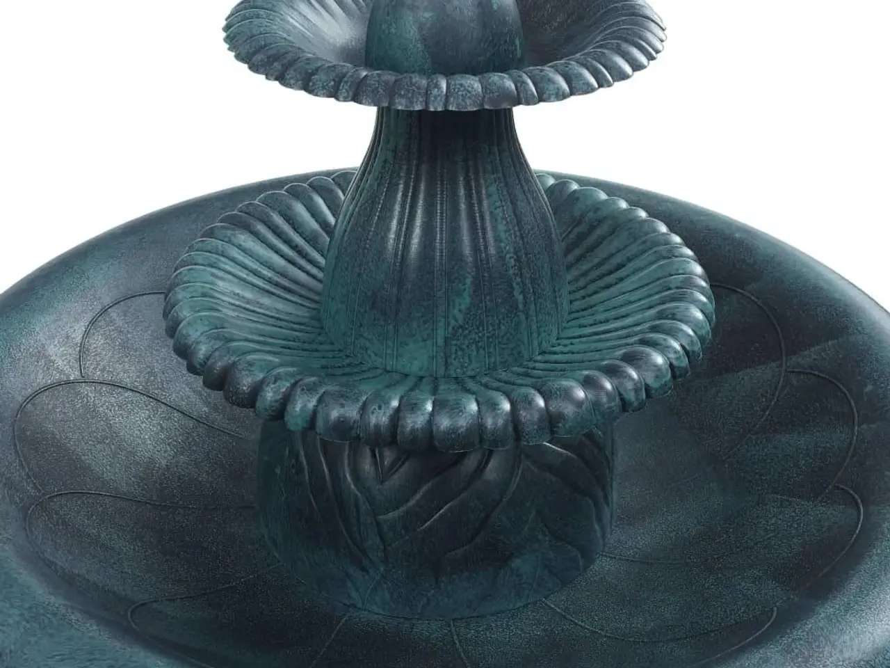 Billede 4 - Fuglebad med springvand 50 × 91 cm - plastik, grøn