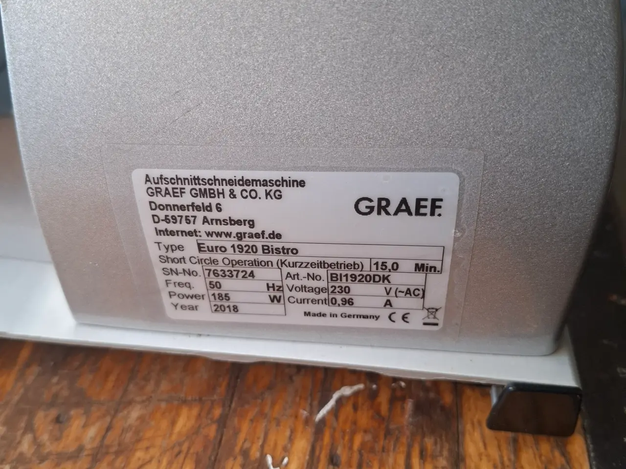 Billede 4 - Graef 1920 Bistro Proff. Slicer