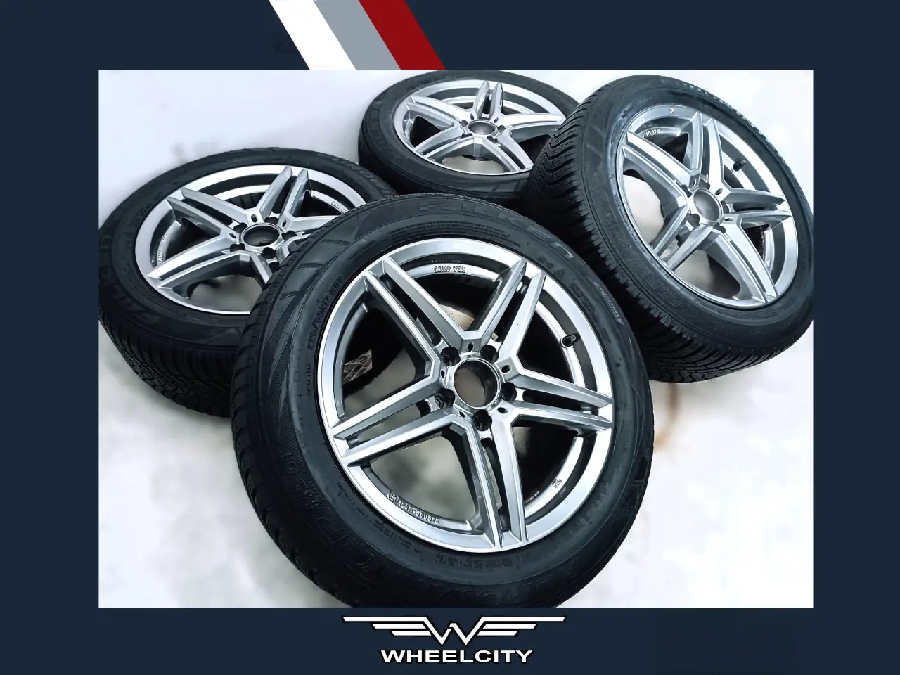Billede 1 - 5x112 17" ET48 nav 66,6ø Uniwheels vintersæt inkl.