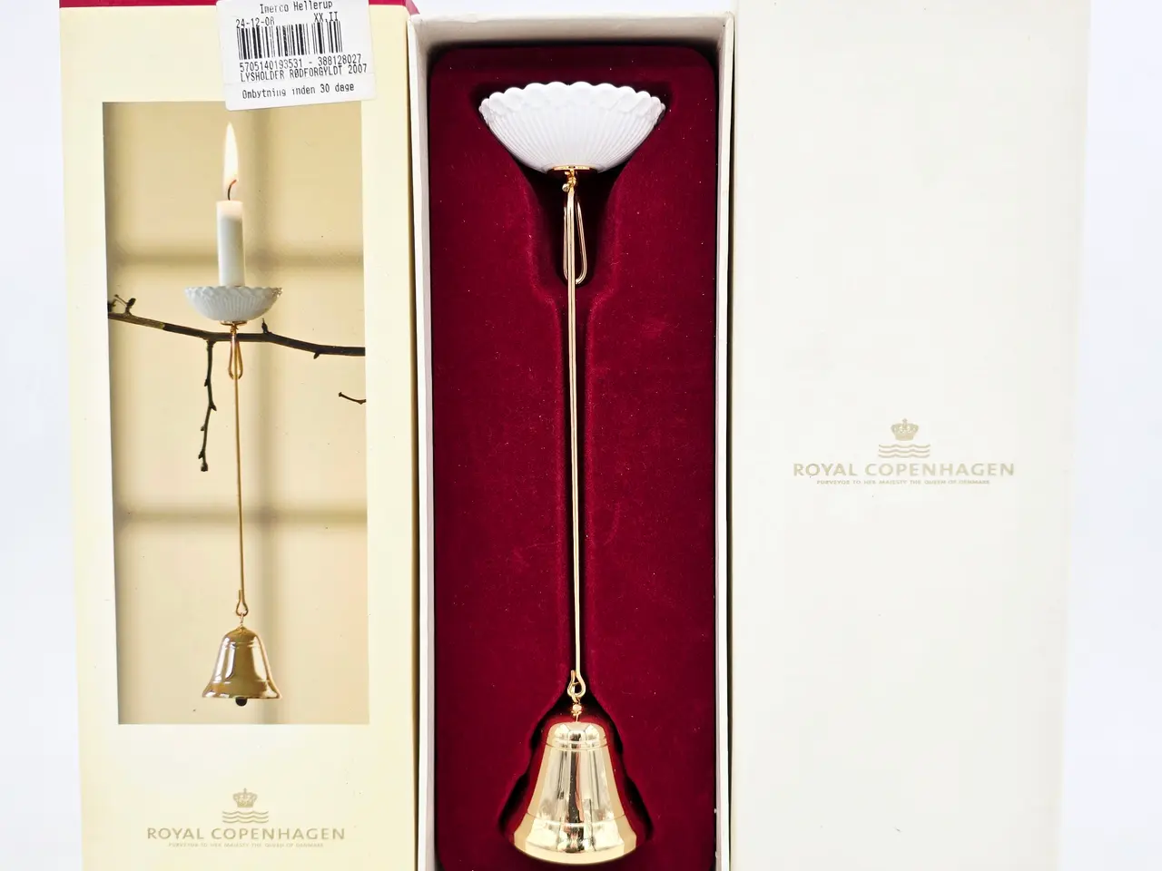 Billede 1 - Royal Copenhagen Lysholder Med Klokke