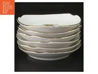 Porcelænstallerkener med blomstermotiv fra Edelstein Bavaria (str. 6 stk Ø 9 cm)
