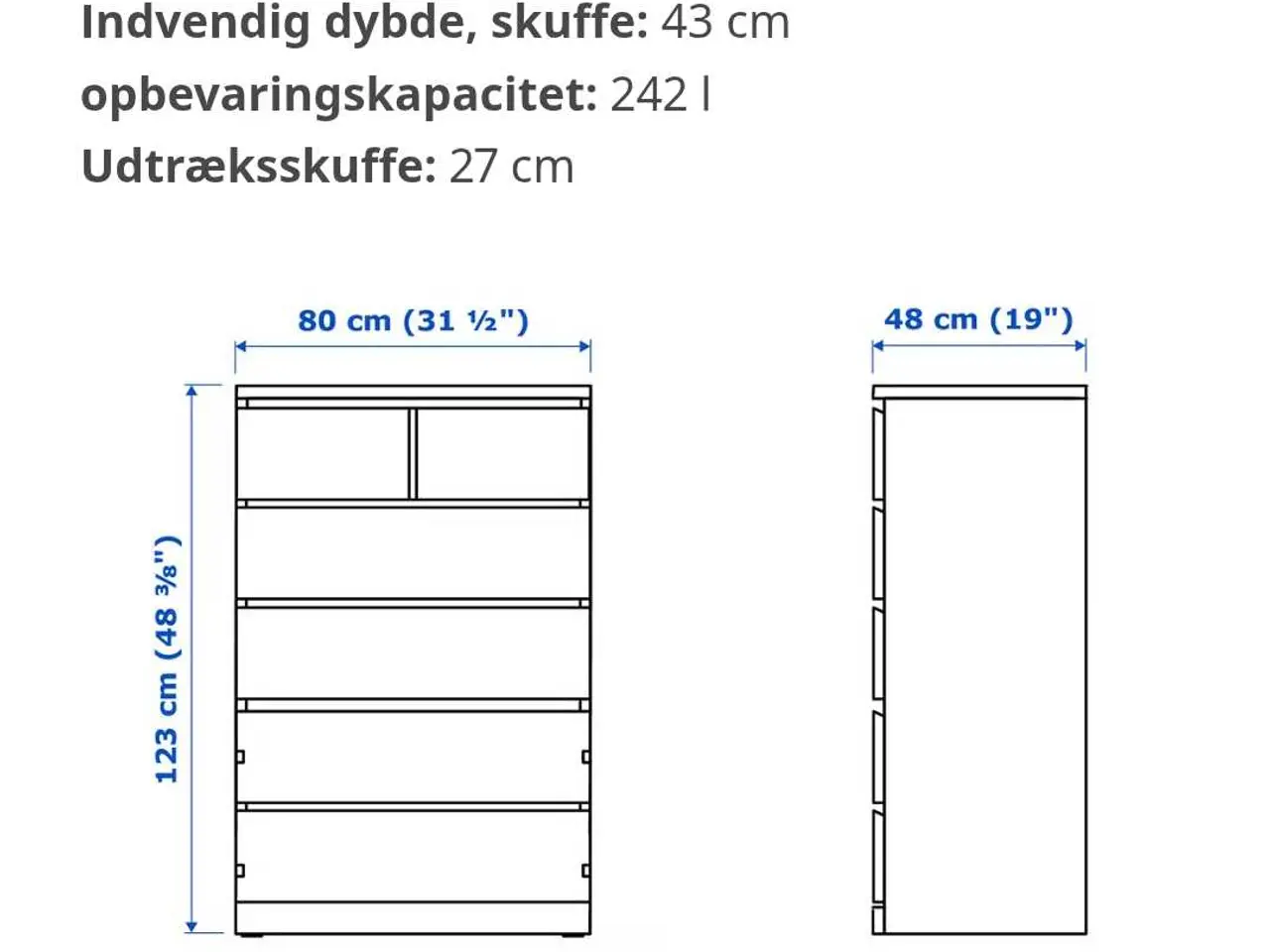 Billede 1 - Malm kommode