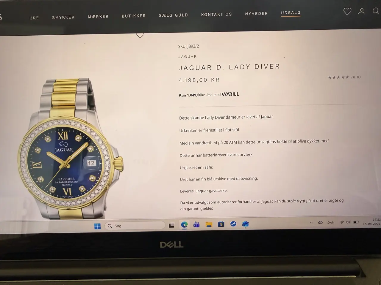 Billede 3 - Jaguar Dameur med stål lænke
