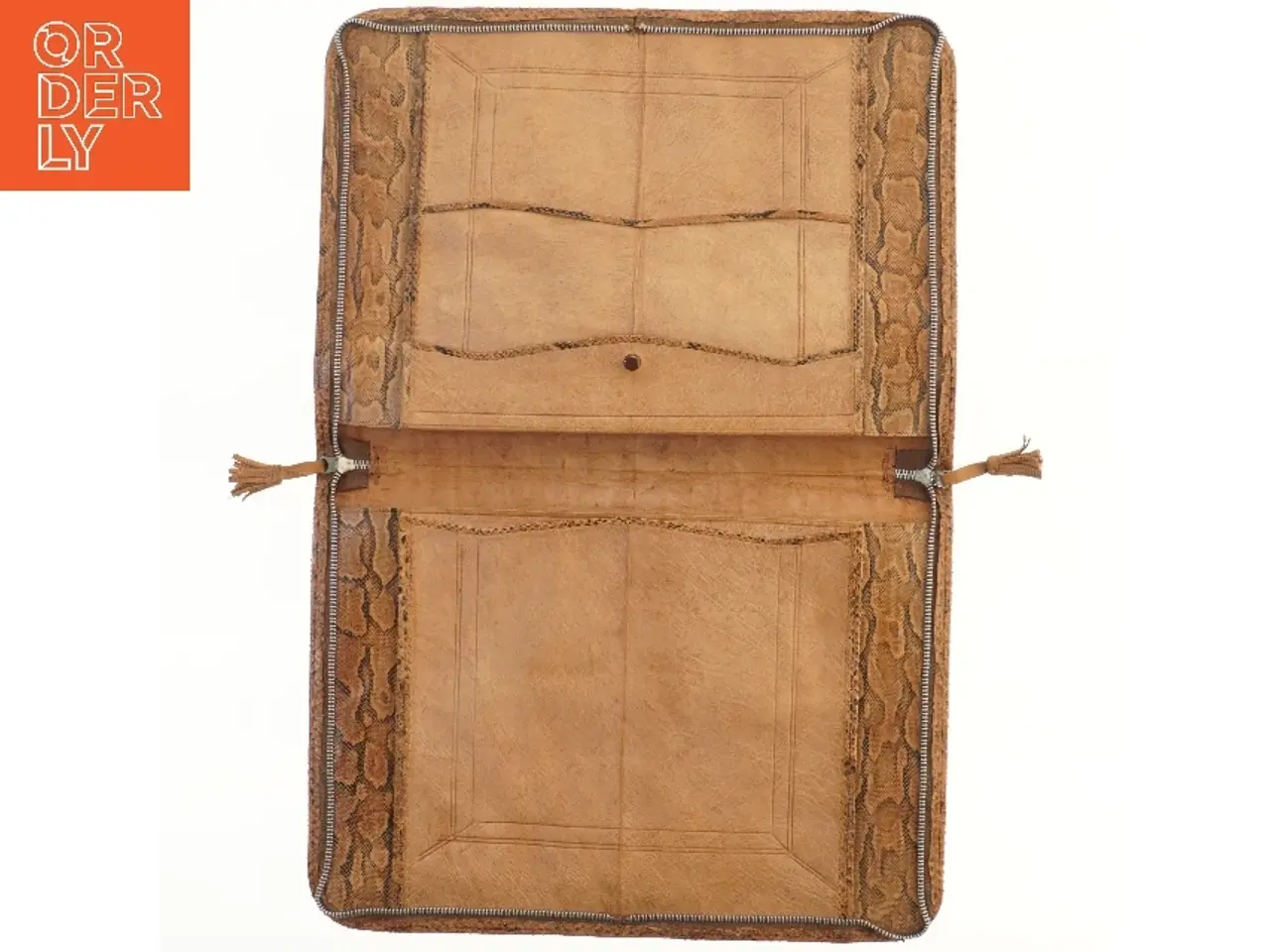 Billede 2 - Lædermappe med krokodillemønster (str. 49,5x29 cm)