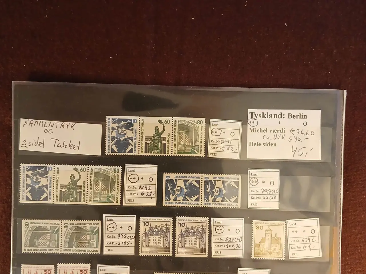 Billede 5 - Berlin (512) 9 plancher med postfriske frimærker.