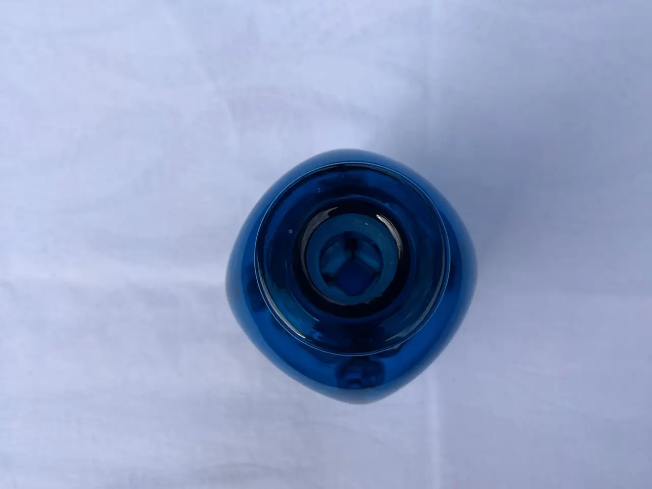 Billede 7 - Smuk blå Holmegaard klukflaske, 21 cm