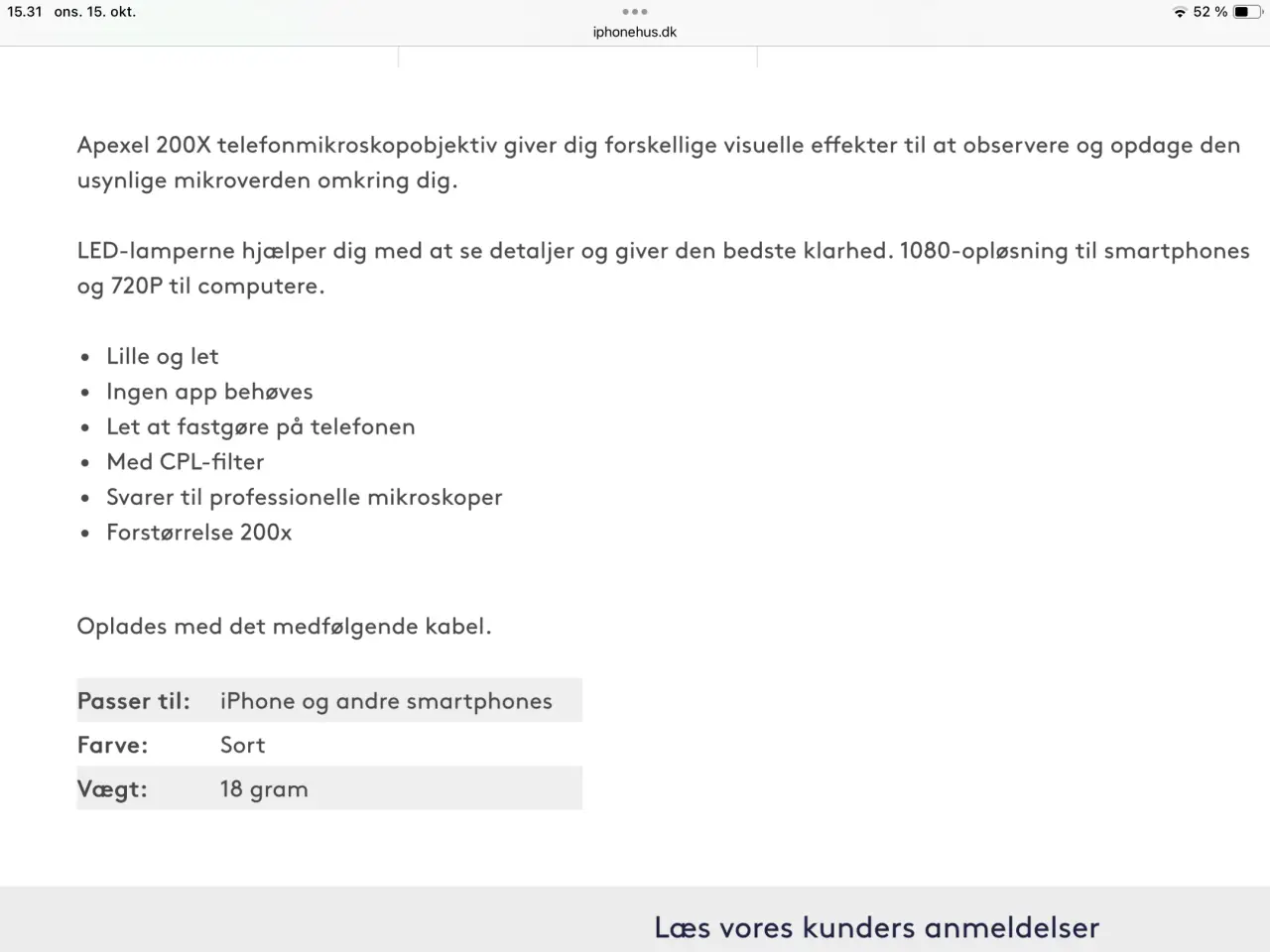 Billede 2 - Microlinse til smartphone