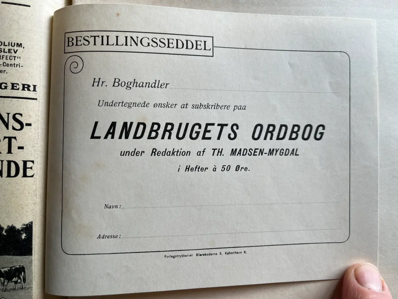 Billede 3 - Landbrugets Ordbog 1-104, 1908-14. Giv bud
