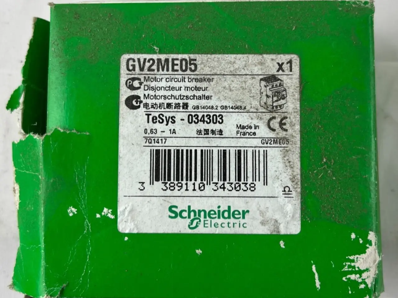 Billede 1 - Schneider Electric GV2ME05 TeSys Motor 0.63-1A 3P