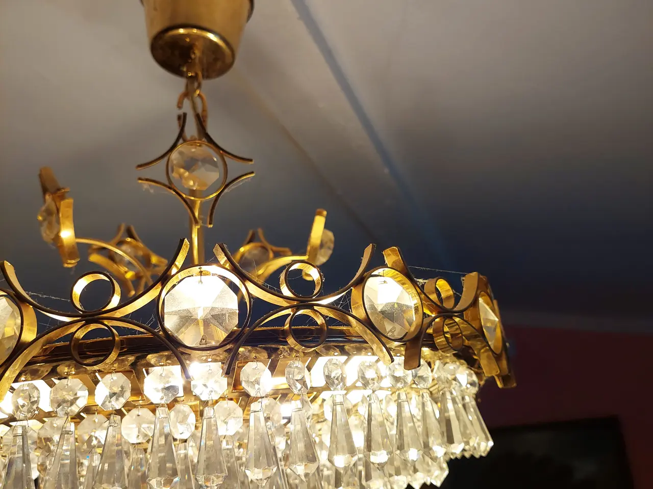 Billede 7 - Loftlampen, lysekrone med glas Prismer