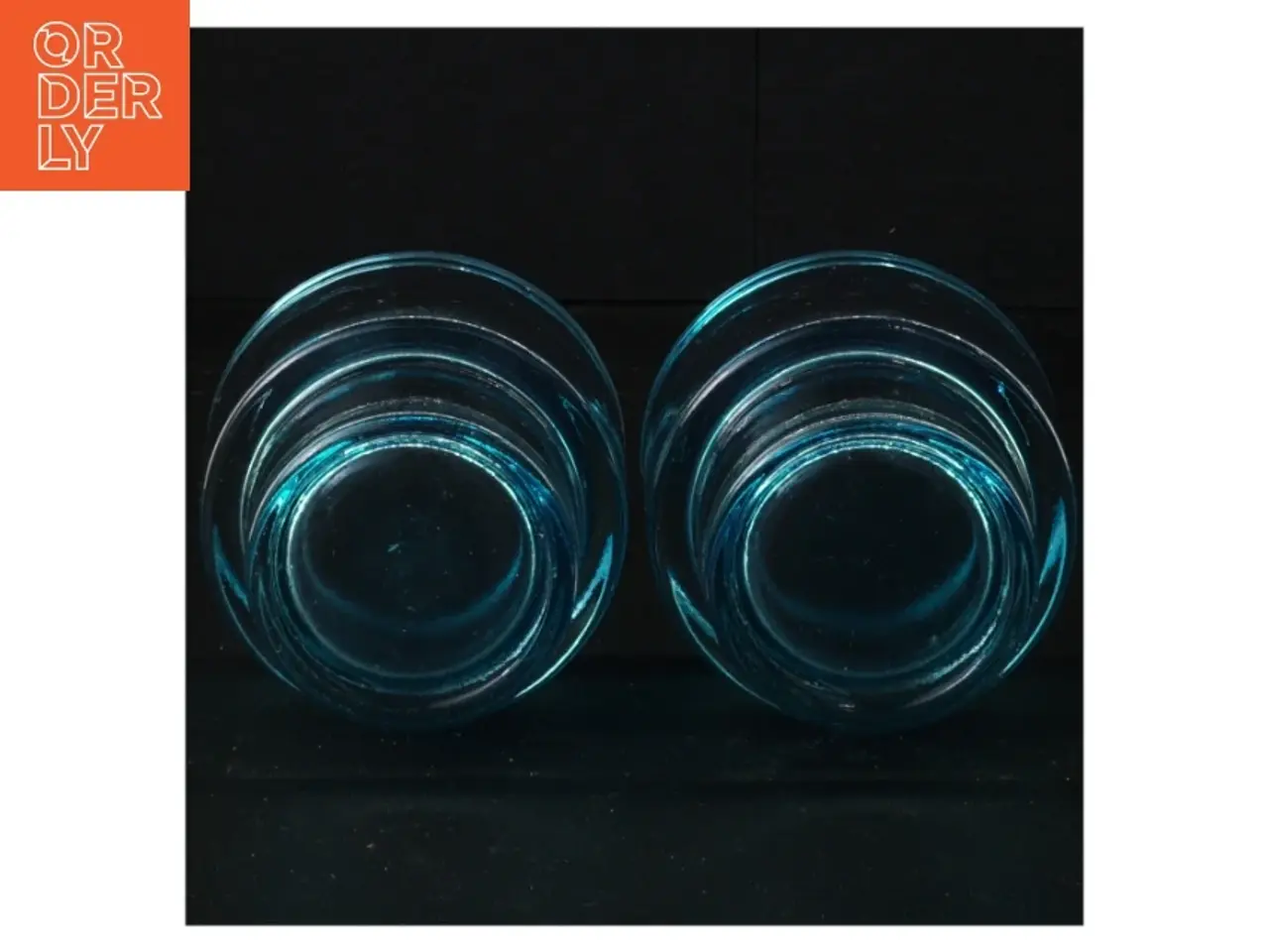 Billede 2 - Blå/turtis glasvasesæt (str. 7 x 8 cm)