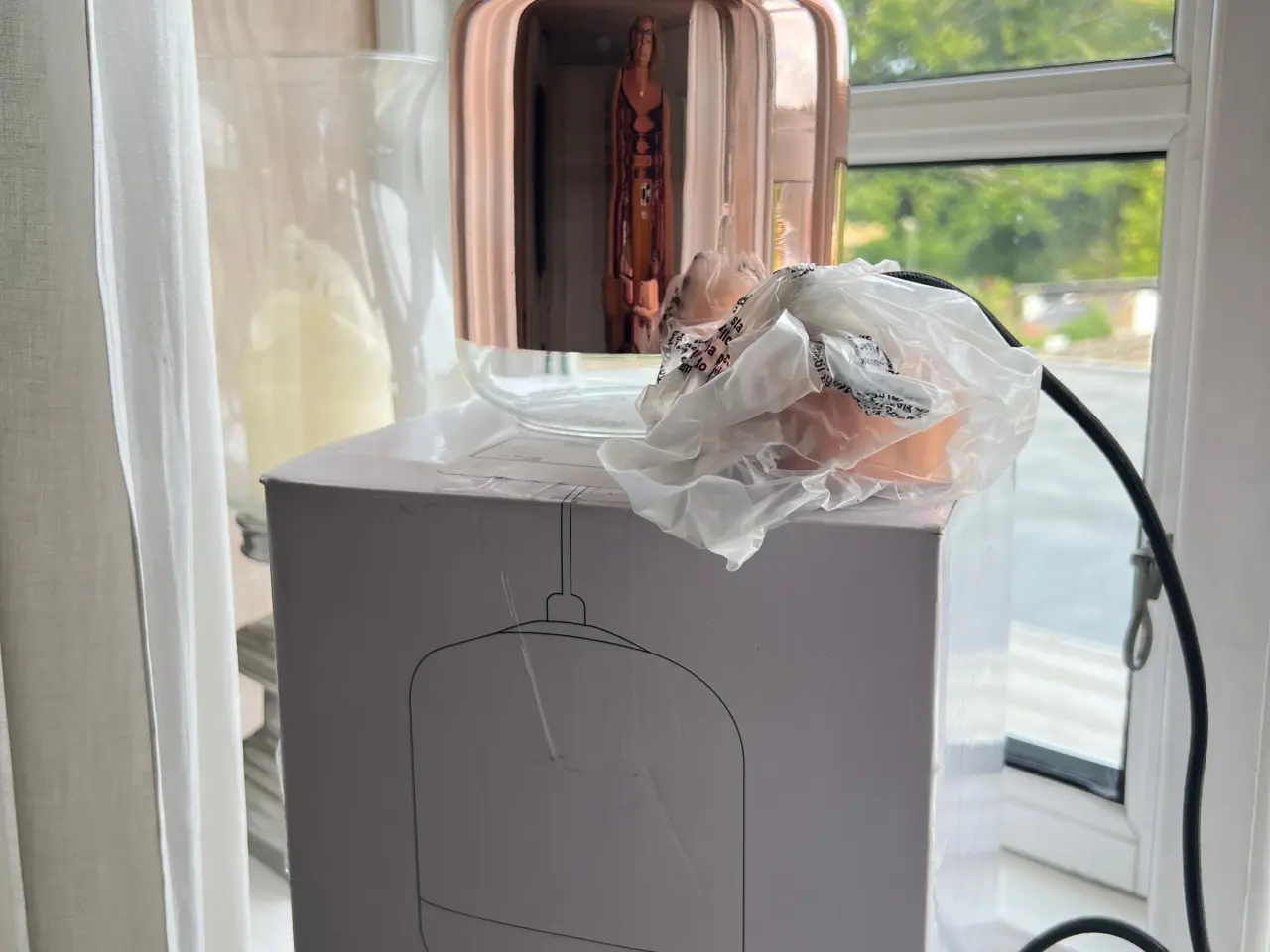 Billede 1 - Pure Culture glas pendel med kobber look