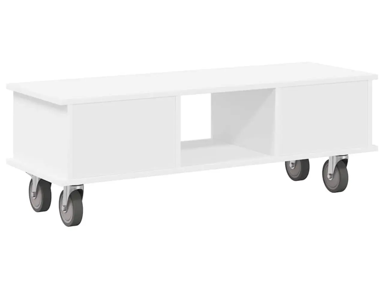 Billede 7 - TV-bord på hjul - hvid 100 × 35 × 35 cm i konstrueret træ