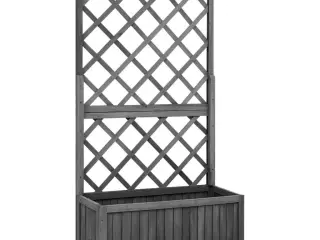 Plantekasse med espalier 70x30x135 cm massivt fyrretræ sort