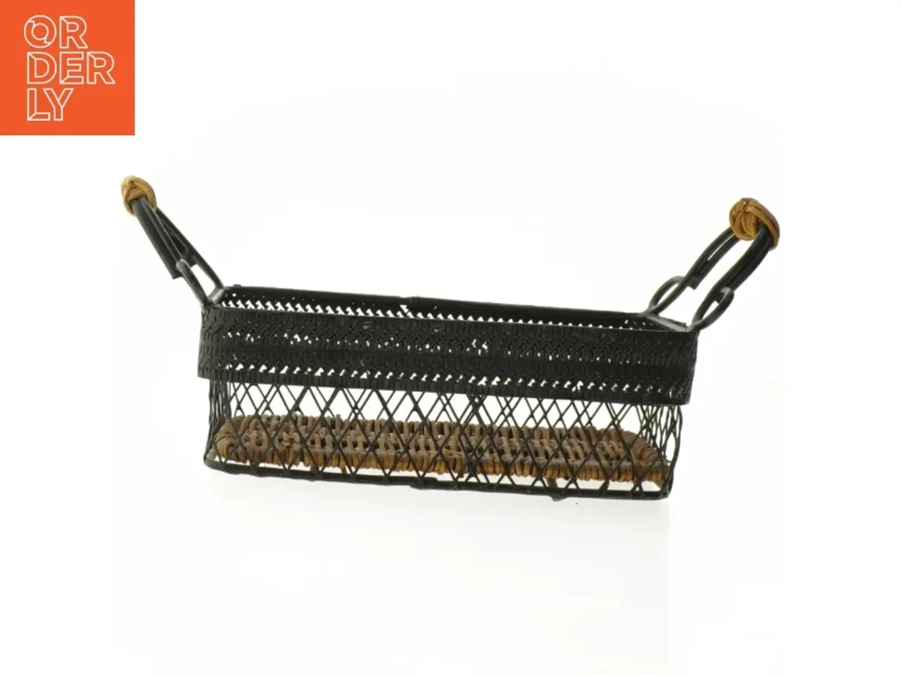Billede 4 - Metalkurv med håndtag og flet (str. 21 x 13 cm)