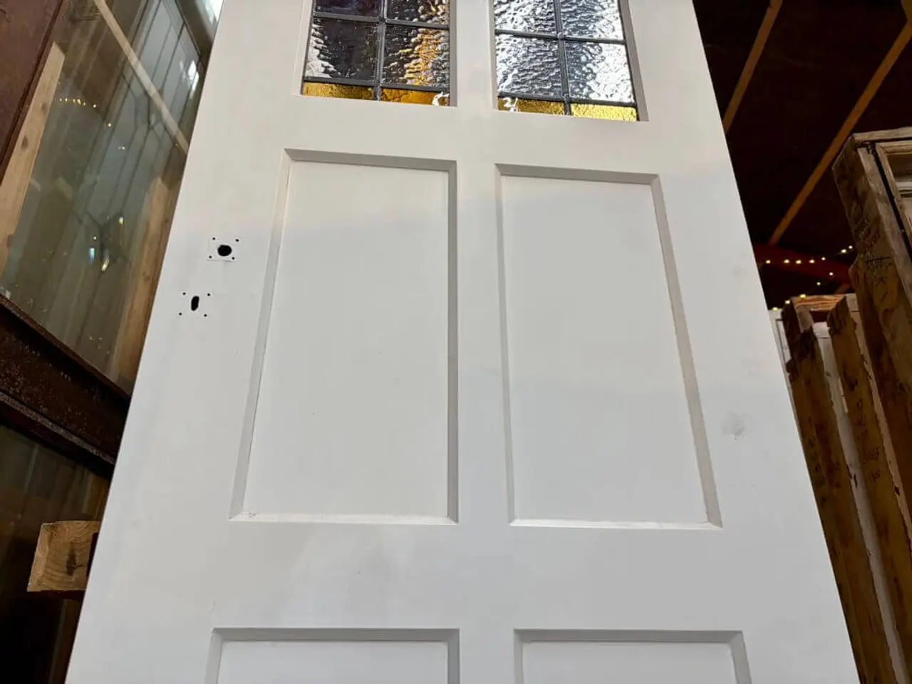 Billede 3 - Fin, hollandsk glasdør m. smukke glas