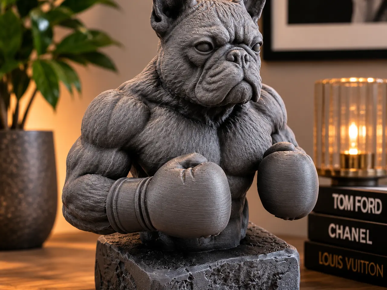 Billede 1 - Fransk bulldog boxer figur - 16cm
