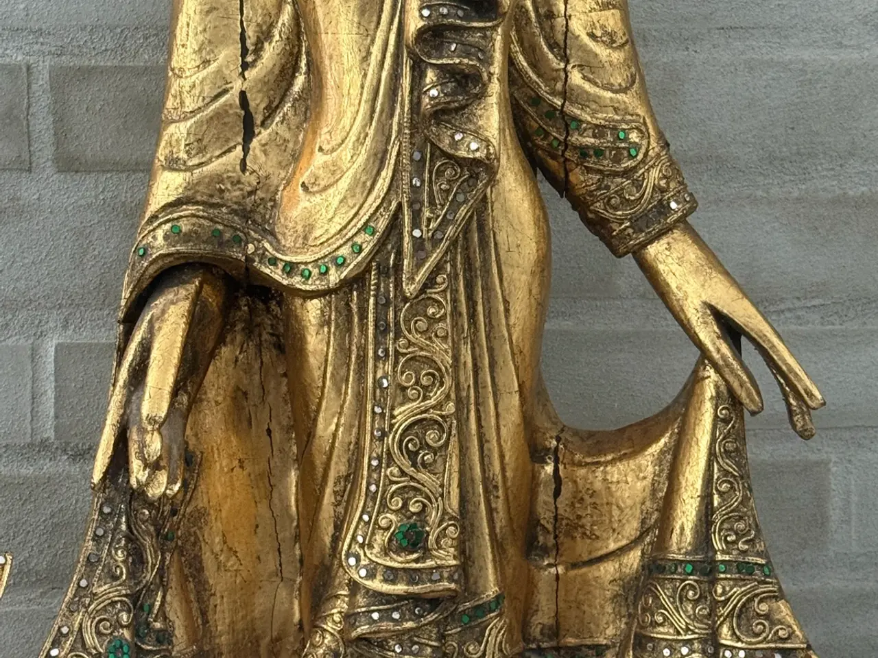 Billede 7 - To store Mandalay Buddha i massivt træ