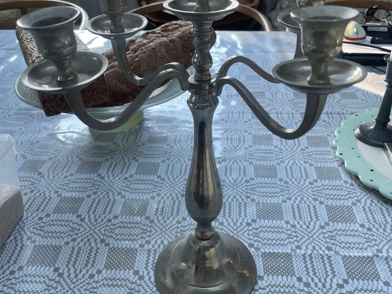 Billede 2 - Lysestage 5 armet bordlampe samovar