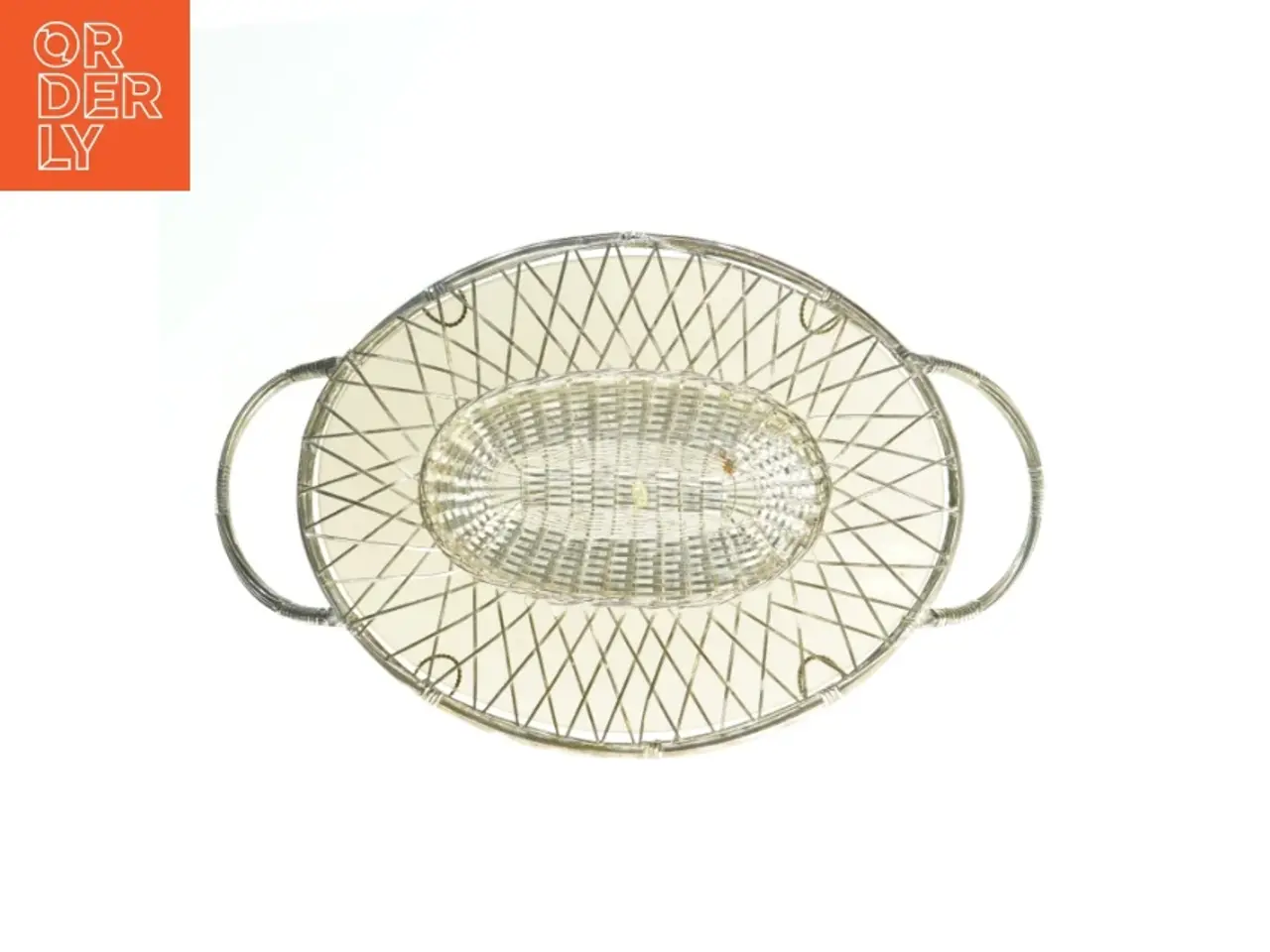 Billede 2 - Dekorativ Fil de Fer bakke med håndtag (str. 42x26 cm)