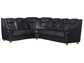 Strib Læder Hjørnesofa