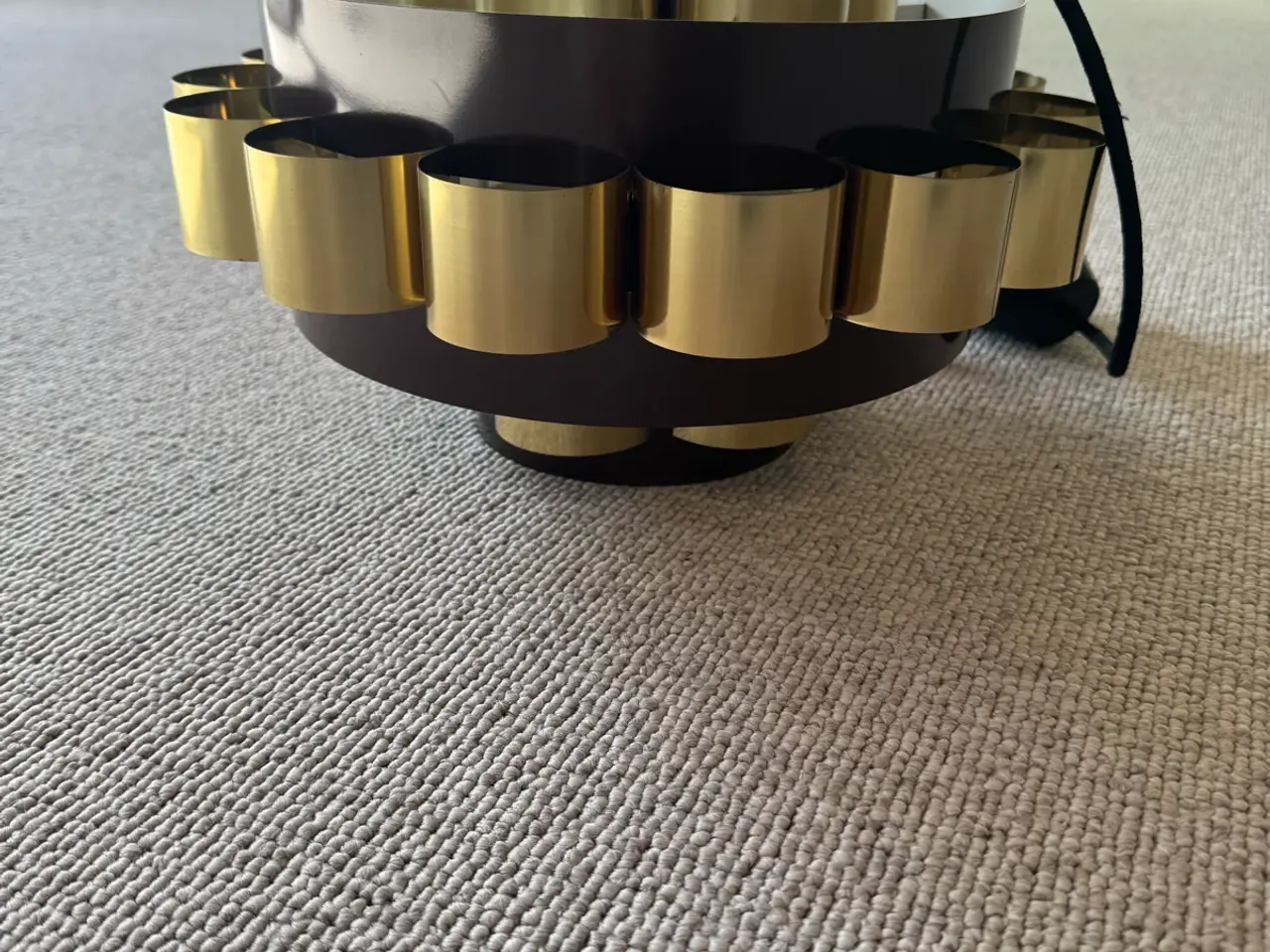Billede 4 - Retro loftslampe i messing og brun